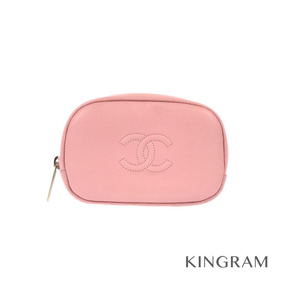 シャネル ポーチ バッグ A ピンク レザー 化粧ポーチ 中古 ポーチ ピンク キングラムモール Mi Mi