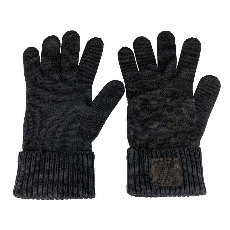 超安い 中古 Ny 手袋 メンズ ウール100 ブラウン ダミエ ゴン プティ 手袋 Vuitton Louis ルイ ヴィトン 財布 帽子 ファッション小物 Www Rankinengineering Com