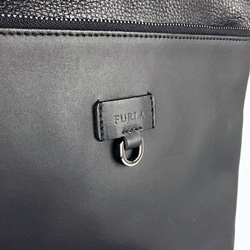 フルラ FURLA ユリッセ クロスボディ ブラック レザー ショルダーバッグ-