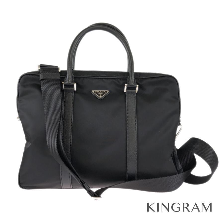 おトク情報がいっぱい Prada Rkd 中古 ビジネスバッグ ブリーフケース レザー ナイロン ブラック ブリーフケース 2way プラダ ビジネスバッグ