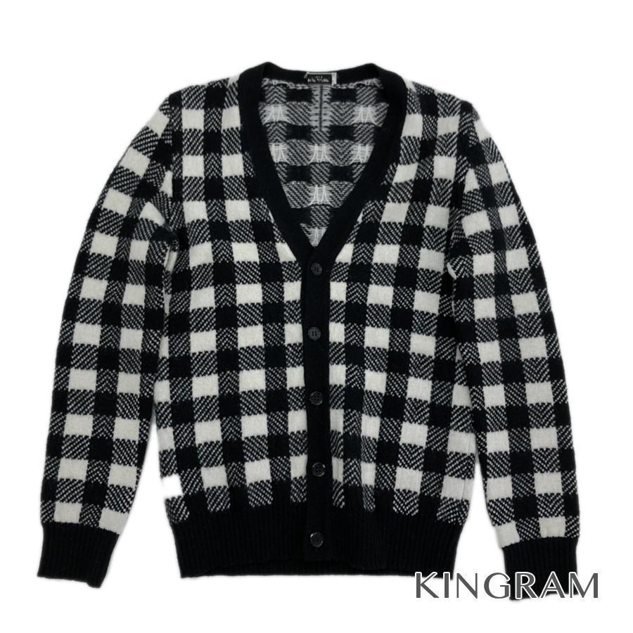 半額品 サンローラン チェック ニット カーディガン ブラック ホワイト メンズトップス Rsa 海外輸入 Cygen Eu