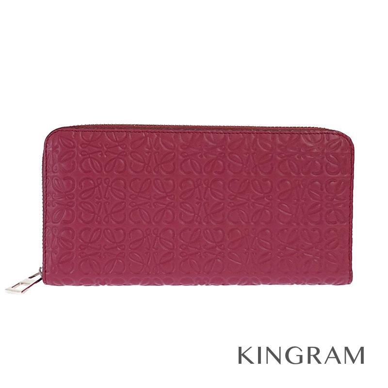 ロエベ アナグラム 長財布 ラウンドファスナー ピンク ワインレッド レザー レディース財布 中古 Rsa キングラムモール 通販 Yahoo ショッピング