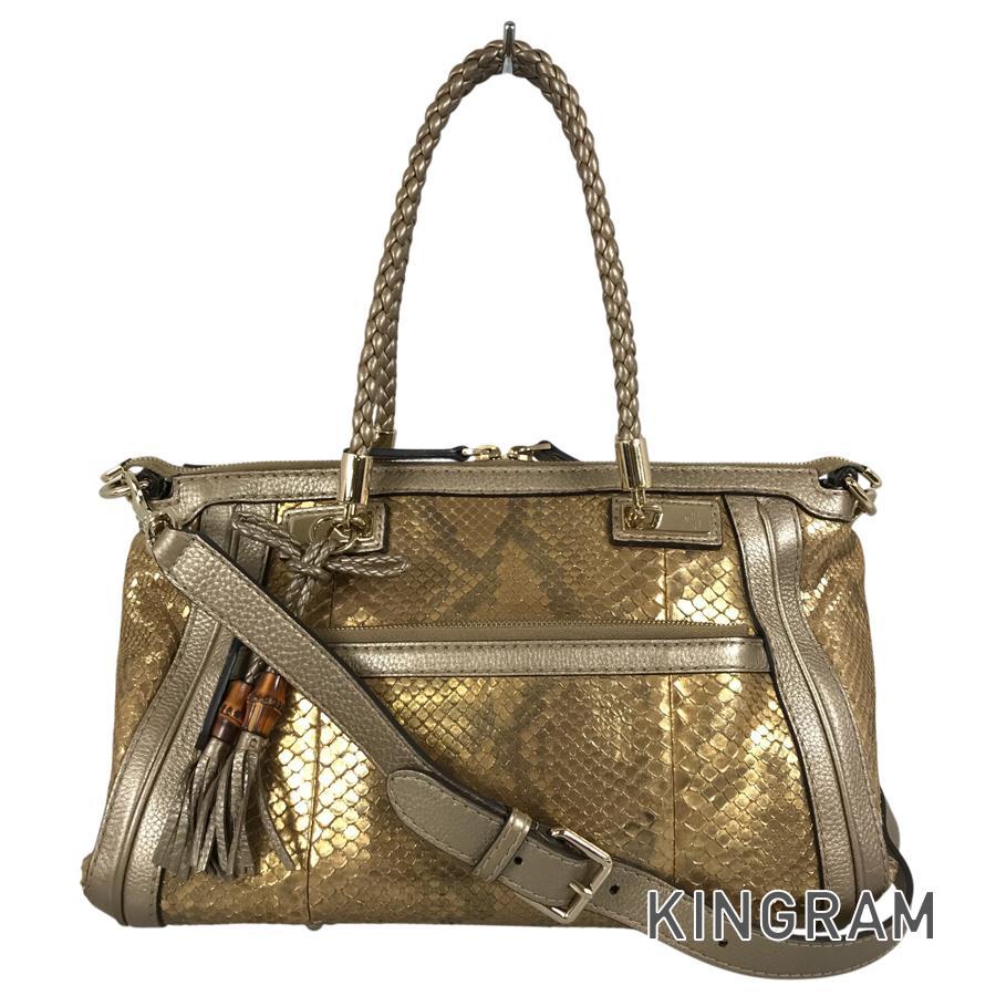 GUCCI（グッチ） ベラ パイソンバンブー2WAYバッグ 282300 トート