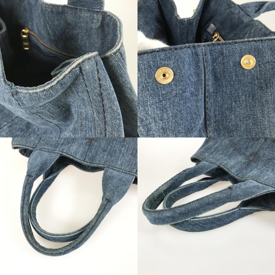 本物　PRADA プラダ カナパトートバッグ B1877B NUBE DENIM PRADA（プラダ） カナパ B1877B トートバッグ te【中古】 : キングラム