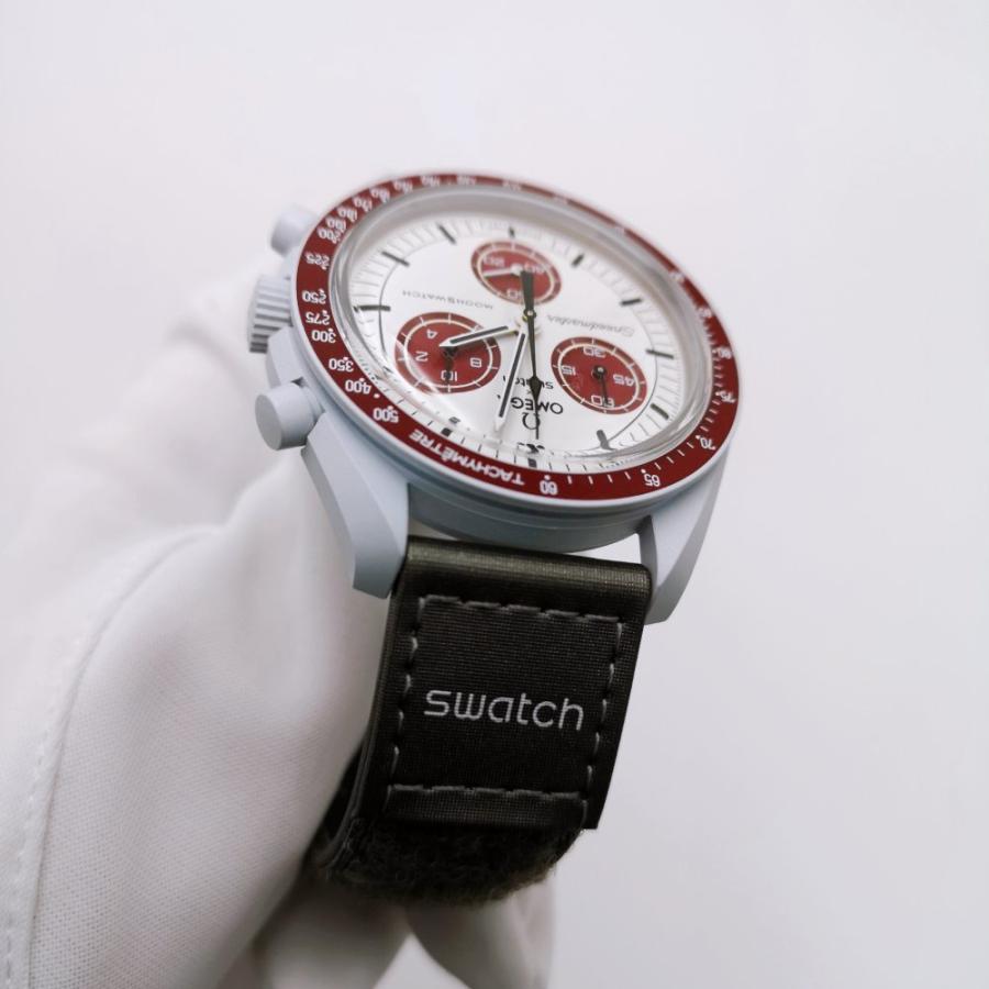(値下げ中)Swatch×OMEGA ムーンウォッチMOON 中古　¥28000 OMEGA MoonSwatch オメガ ムーンスウォッチ SO33M101 エッグシェル