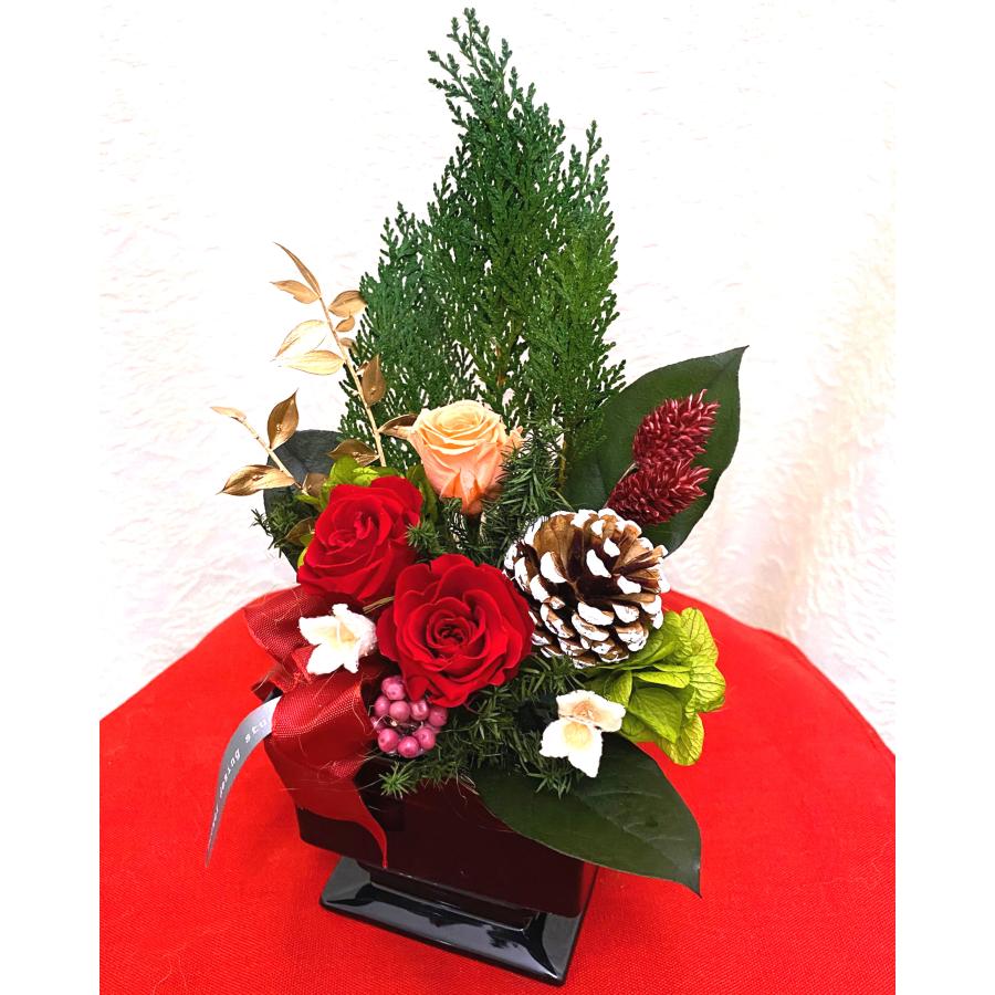 プリザーブドフラワー ギフト クリスマス お正月2WAYアレンジ