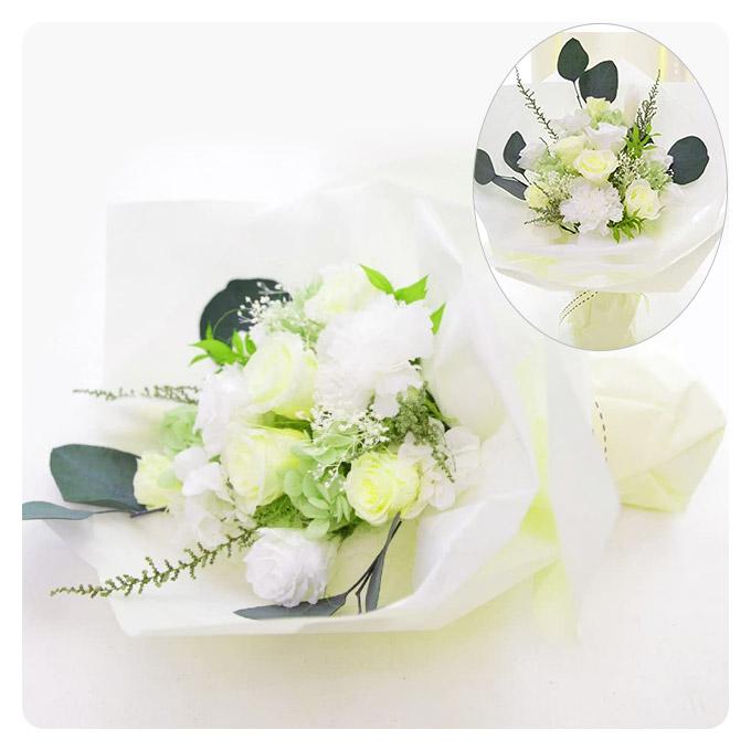 プリザーブドフラワー花束 すべて本物 そのまま飾れる スタンディング