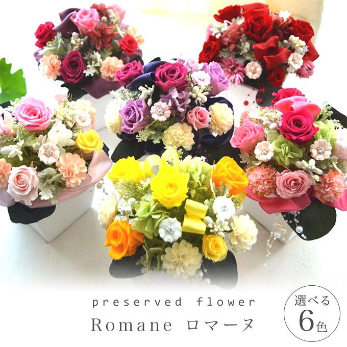 プリザーブドフラワー ギフト Romane ロマーヌ ケース入り 母の日 誕生日 送料無料 ブリザーブド　お祝い 結婚祝 ギフト 引越祝い プリザード フラワー 祝 送別（Yahoo!・Reve ヤフーShop）