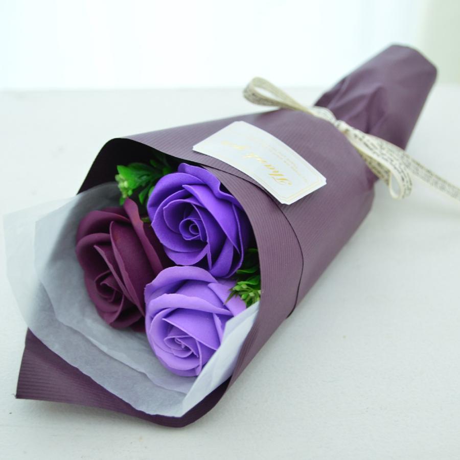ソープフラワー 3輪ブーケミニ 父の日 花束 プチ ギフト 誕生日 送料
