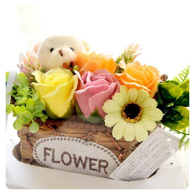 ソープフラワー ギフト ベアバスケット ぬいぐるみ クマ ソープ フラワー プレゼント 石鹸 花 バラ 香る 誕生日 お祝い 結婚祝 ギフト 引越祝い 敬老の日 Sp Bos Reve ヤフーshop 通販 Yahoo ショッピング