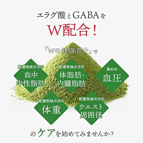 Ｗの健康青汁 31本 新日本製薬 機能性表示食品 31包 青汁 乳酸菌 国産 GABA エラグ酸 粉末 抹茶風味 ビフィズス菌｜reversalhouse｜07