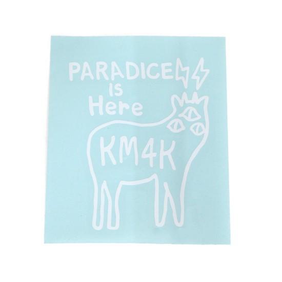 KM4K カモシカ|おっきな STICKER ステッカー 大 Large 白 (ホワイト)(屋外対応素材)|reveshop|02
