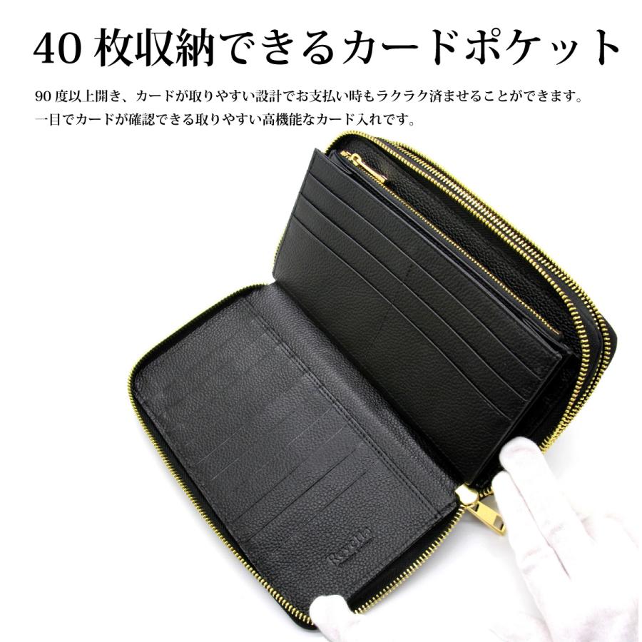 Revetta] クロコダイル 長財布 大容量 40枚カード入れ 財布 ワニ革 