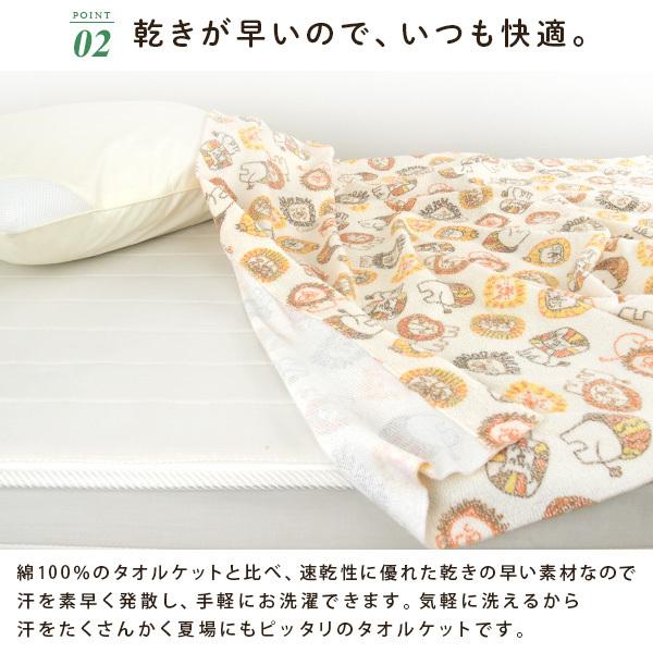 タオルケット シングル ライオン柄 140×190cm 夏掛け 肌掛け 涼感 吸水