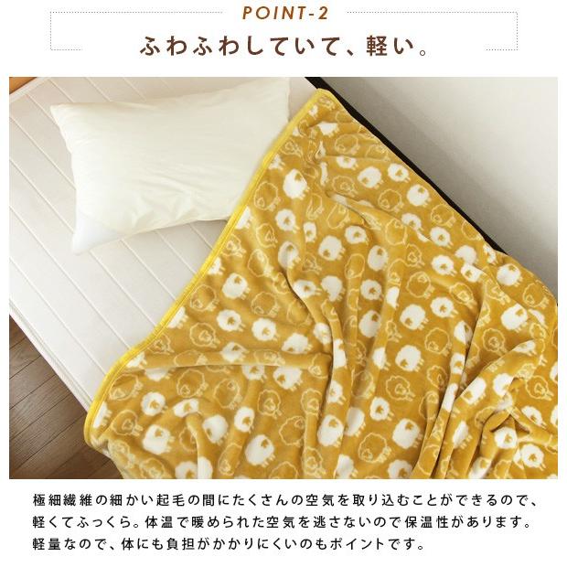 ひざ掛け毛布 毛布 70×100cm ニューマイヤー毛布 ひつじ柄