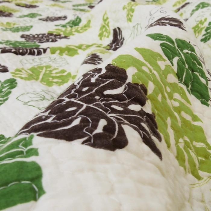 マルチカバー ウォッシュキルト モンステラ 約190×190cm : 寝具の専門