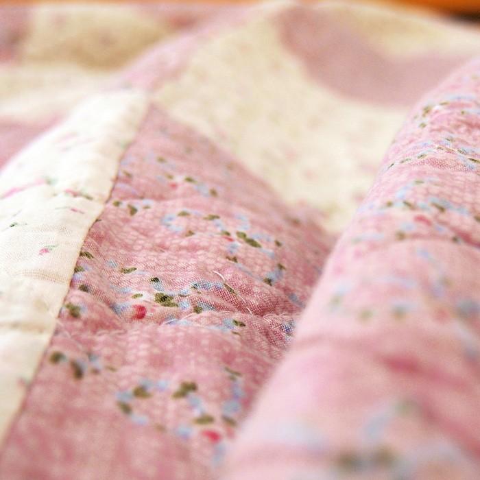 マルチカバー ウォッシュキルト 小花パッチワーク 約200×200cm : 寝具