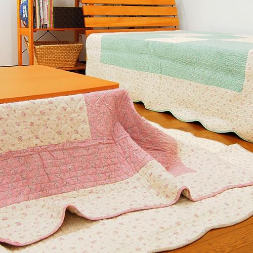 マルチカバー ウォッシュキルト 小花パッチワーク 約200×200cm : 寝具