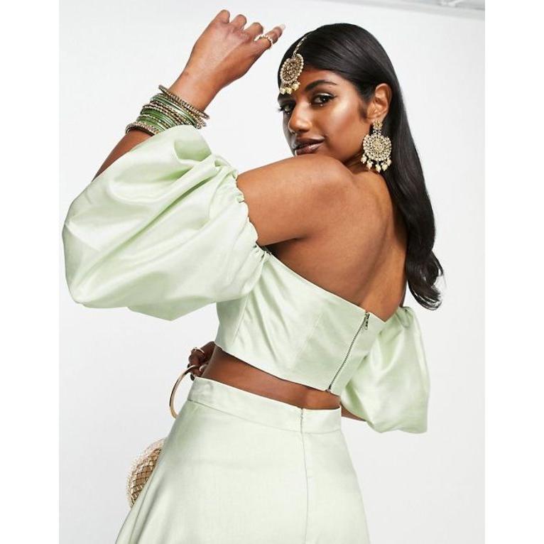 エイソス レディース シャツ トップス ASOS DESIGN satin lehenga top 