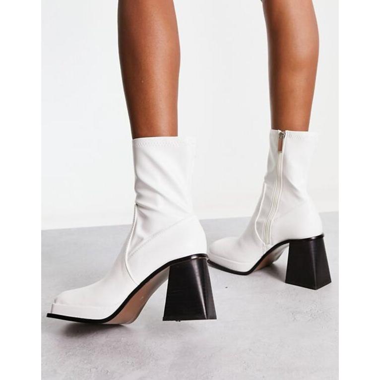 シェリーズロンドン レディース ブーツ・レインブーツ シューズ Shellys London Jupiter sock boots in white high shine patent｜revida2｜02