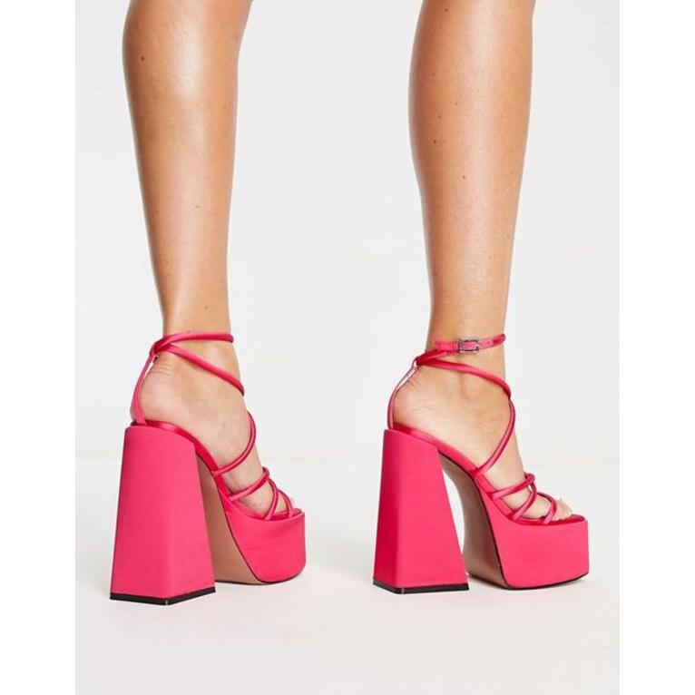 まもなく販売 エイソス レディース ヒール シューズ ASOS DESIGN Nutcracker extreme platform heeled sandals in pink