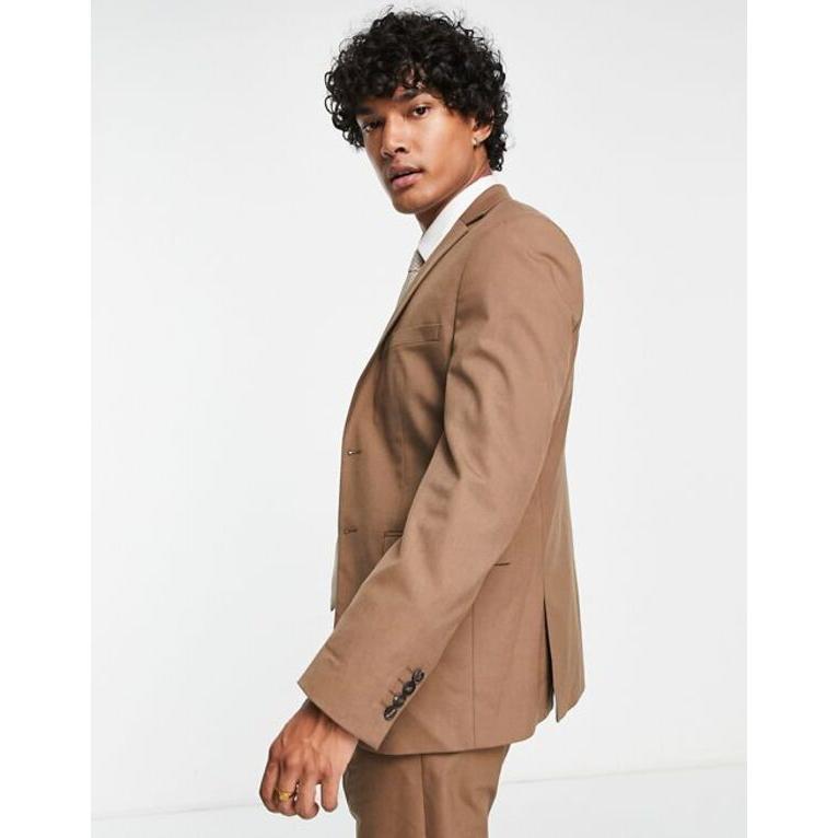 純正公式 セレクテッドオム メンズ ジャケット・ブルゾン アウター Selected Homme slim fit suit jacket in camel