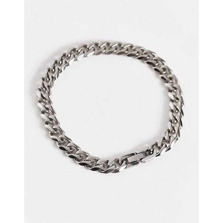 【新品】 エイソス メンズ ブレスレット・バングル・アンクレット アクセサリー ASOS DESIGN waterproof stainless steel chain bracelet in silver tone