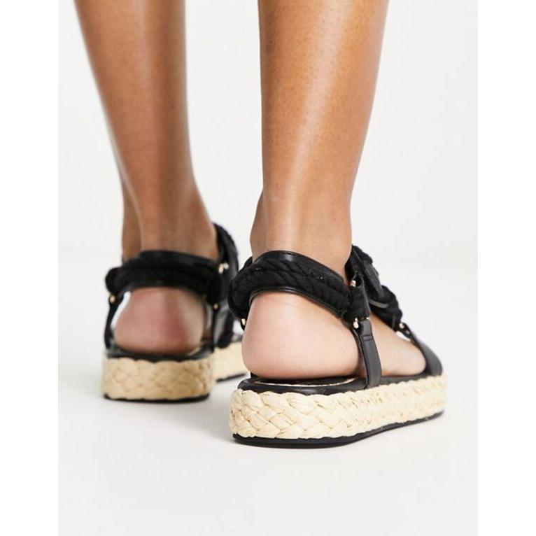 エイソス レディース スリッポン・ローファー シューズ ASOS DESIGN Jagger rope espadrilles in black｜revida2｜03