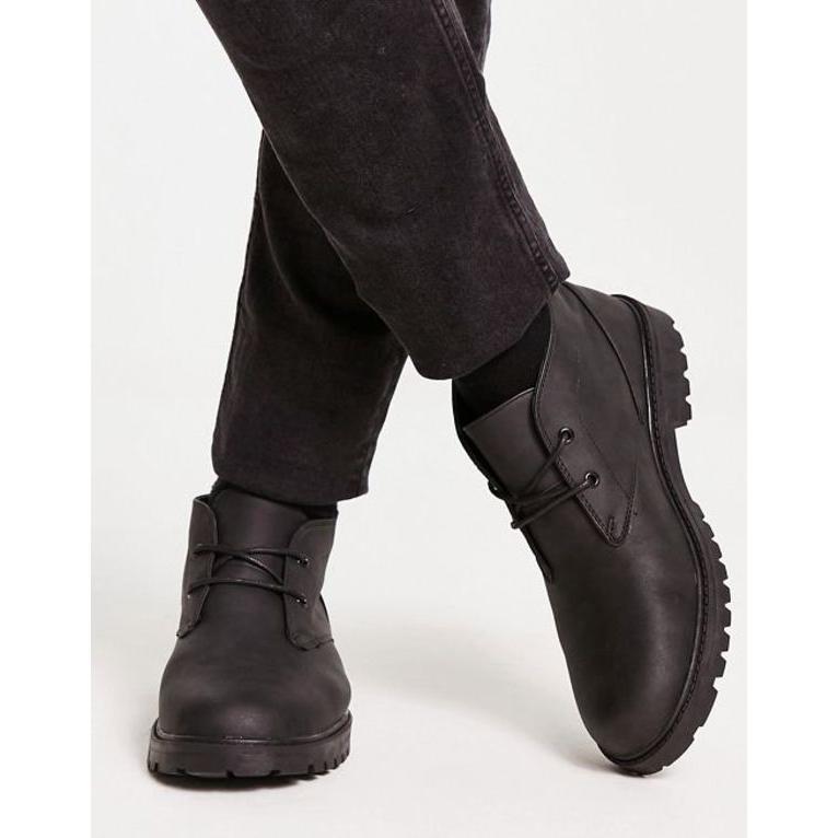 ニュールック メンズ ブーツ・レインブーツ シューズ New Look chunky desert boots in black｜revida2｜02