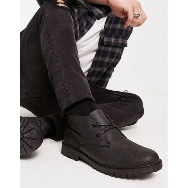 ニュールック メンズ ブーツ・レインブーツ シューズ New Look chunky desert boots in black｜revida2｜04