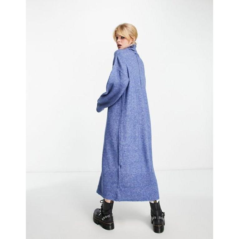 比較検索 オブジェクト レディース ワンピース トップス Object roll neck knitted midi dress in blue