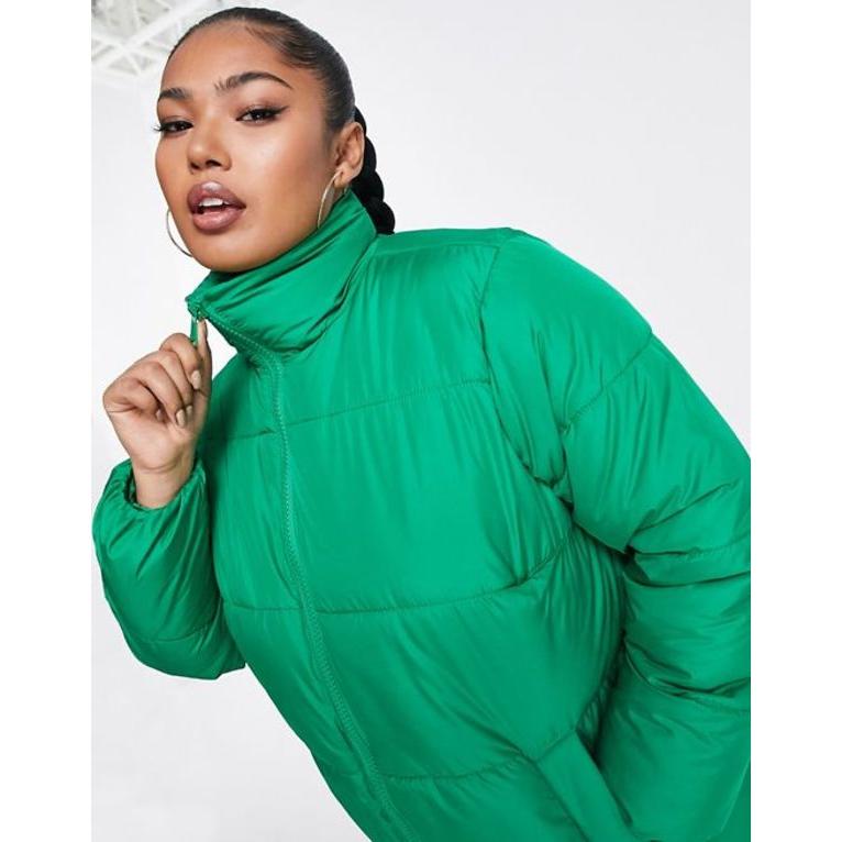 ニュールック レディース ジャケット・ブルゾン アウター New Look Curve boxy puffer in green｜revida2｜03