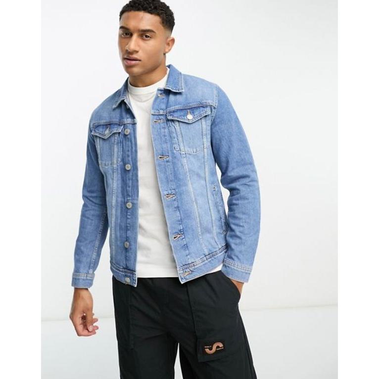 ジャック アンド ジョーンズ メンズ ジャケット・ブルゾン アウター Jack & Jones denim jacket in mid