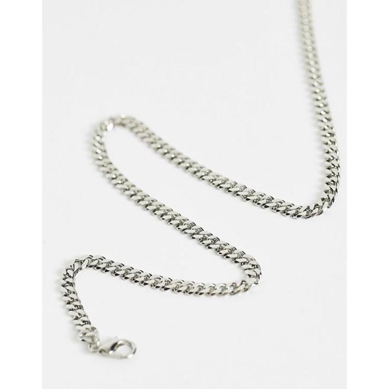 エイソス メンズ ネックレス・チョーカー アクセサリー ASOS DESIGN short slim 4mm neckchain in silver tone｜revida2｜04