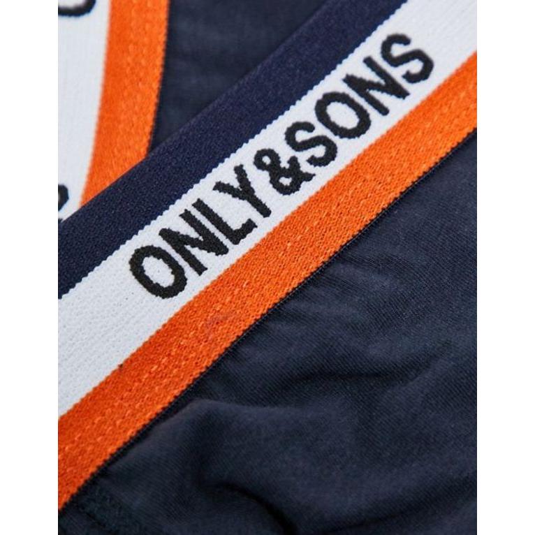 オンリーアンドサンズ メンズ ブリーフパンツ アンダーウェア Only & Sons 3 pack trunks in navy with contrast waistband｜revida2｜03
