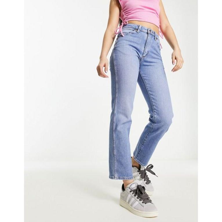 ラングラー レディース ボトムス デニムパンツ ジーンズ Wrangler wild west high waisted straight leg jean in mid blue｜revida2｜03