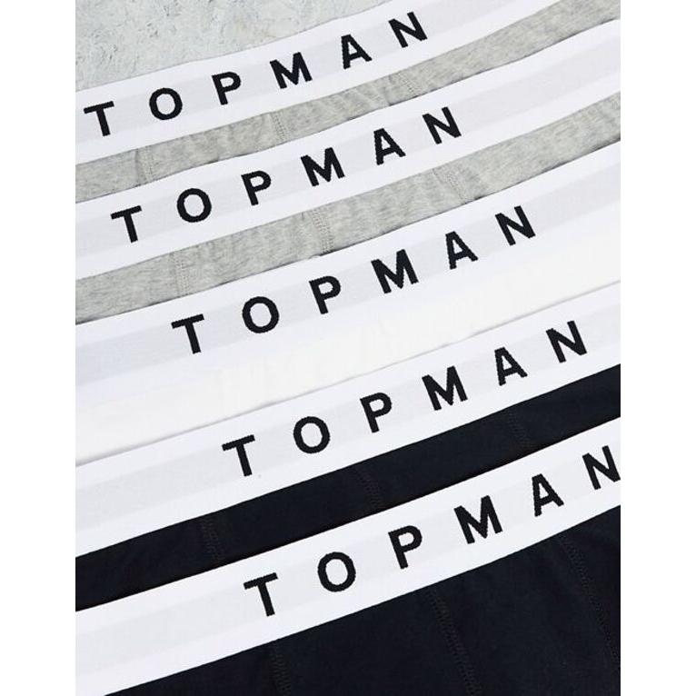 トップマン メンズ トランクス アンダーウェア Topman 5 pack trunks in black gray and white｜revida2｜02