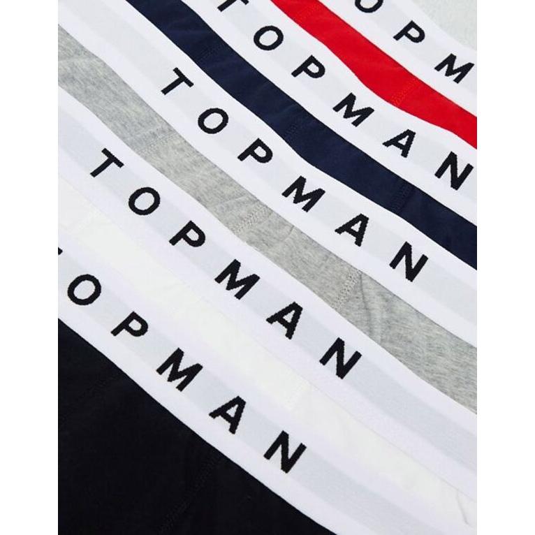トップマン メンズ トランクス アンダーウェア Topman 5 pack trunks in black, gray heather, navy, white and red｜revida2｜02