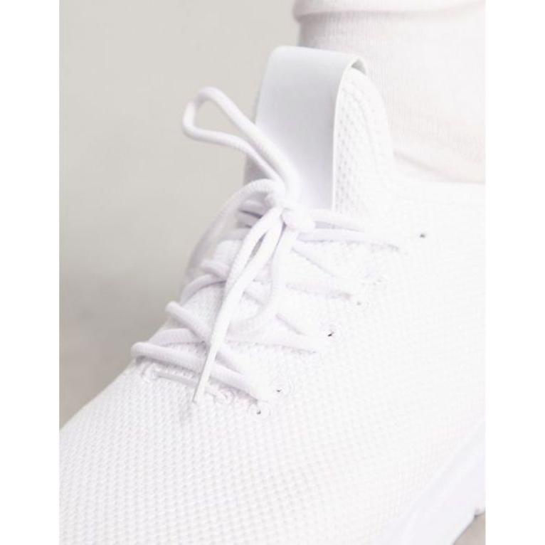 ニュールック メンズ スニーカー シューズ New Look knitted sneakers in white｜revida2｜03