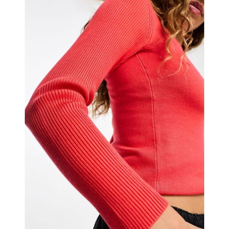 【半額】 ジャンニ フェロー レディース ニット・セーター アウター Gianni Feraud v neck sweater with ribbed sleeves in bright red