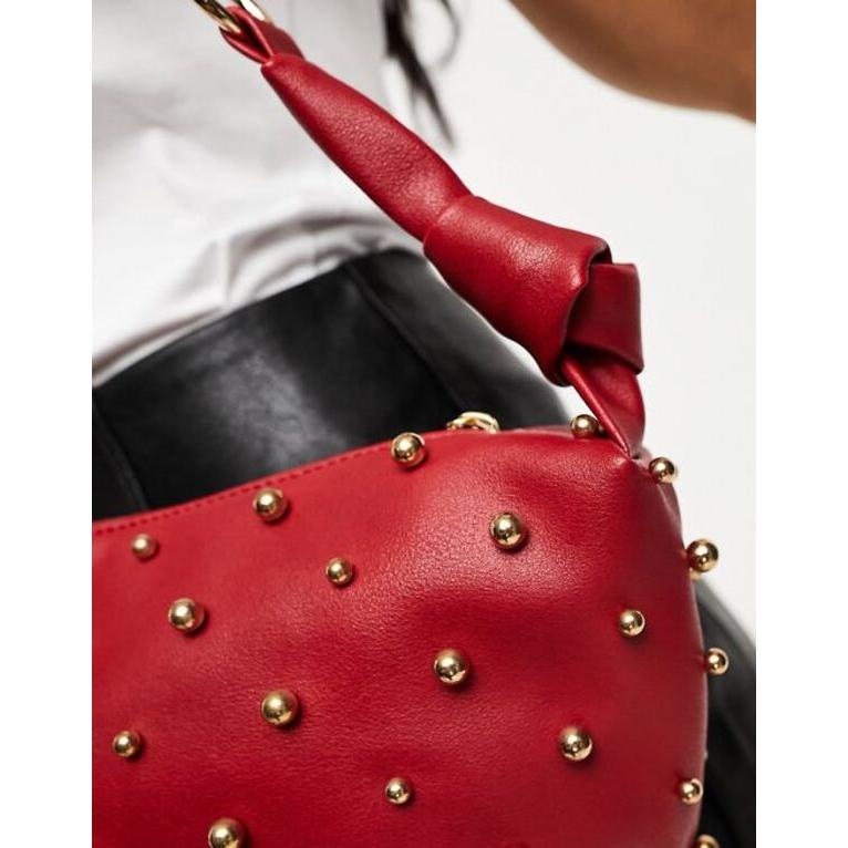 グラマラス　レディース　ハンドバッグ　studding　mini　in　with　バッグ　Glamorous　bag　dark　red
