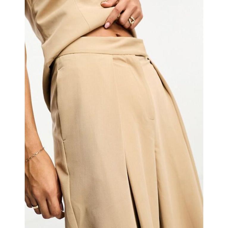 エイソス レディース カジュアルパンツ ボトムス ASOS DESIGN fold front pants in camel｜revida2｜02