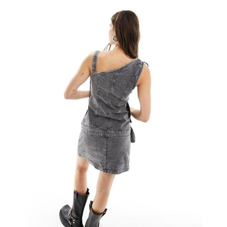 同時購入品 リクレイム ヴィンテージ レディース ワンピース トップス Reclaimed Vintage Limited Edition spliced mini dress in charcoal