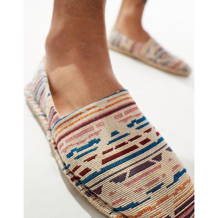 エイソス メンズ サンダル シューズ ASOS DESIGN espadrilles in all over pattern canvas print｜revida2｜03