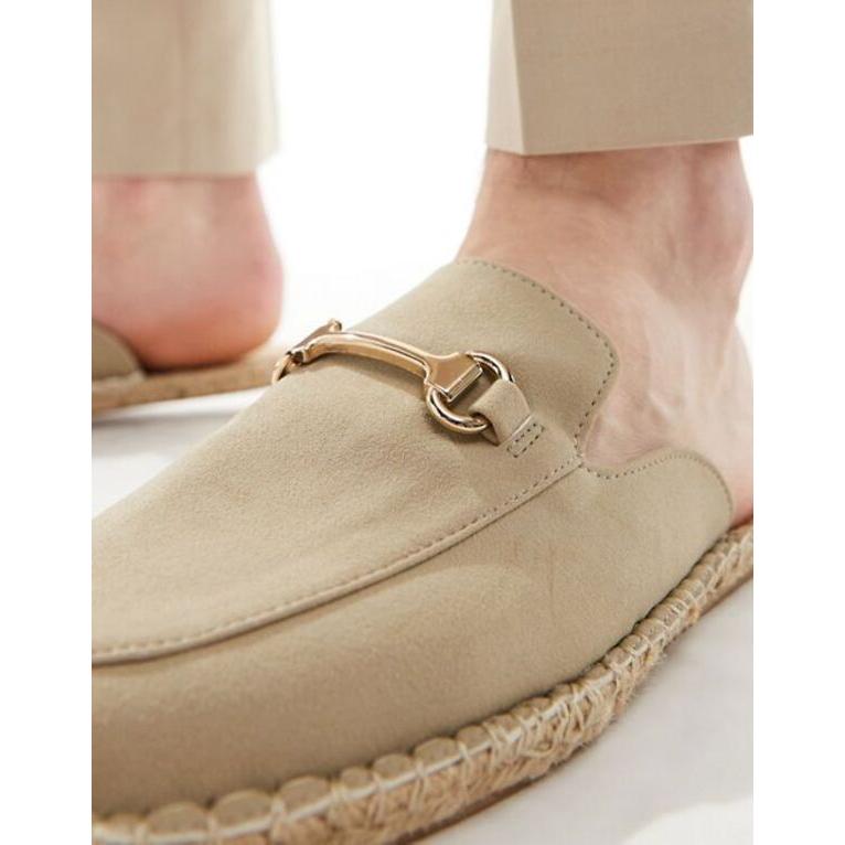 エイソス メンズ サンダル シューズ ASOS DESIGN mule espadrilles with gold snaffle｜revida2｜02