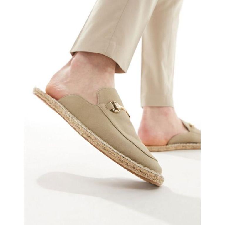 エイソス メンズ サンダル シューズ ASOS DESIGN mule espadrilles with gold snaffle｜revida2｜03