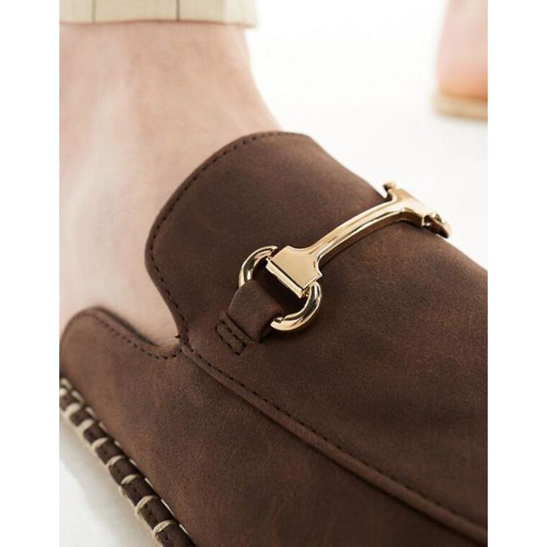 エイソス メンズ サンダル シューズ ASOS DESIGN mule espadrilles with gold snaffle｜revida2｜02