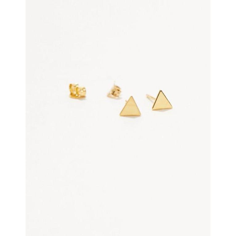 エイソス メンズ ピアス・イヤリング アクセサリー ASOS DESIGN sterling silver triangle stud earring in 14k gold plate｜revida2｜03