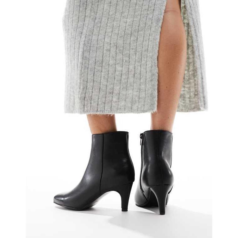 今も人気！オンリー レディース ブーツ・レインブーツ シューズ ONLY faux leather heeled ankle boots in black ベルクロ式