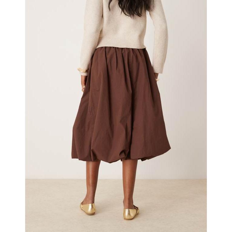 レディース スカート ボトムス ASOS DESIGN puff ball midi skirt 【MOSCHINO】 in brown